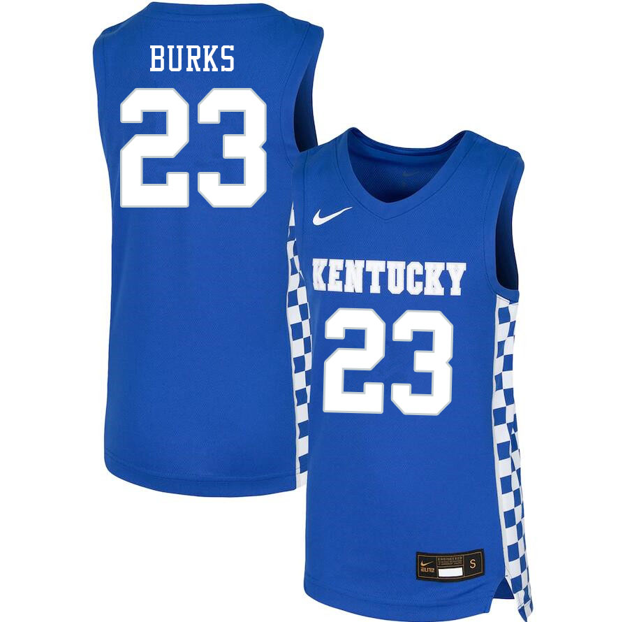 Men #23 Jordan Burks Kentucky Wildcats College Basketball Jerseys Stitched Sale-Blue - Click Image to Close